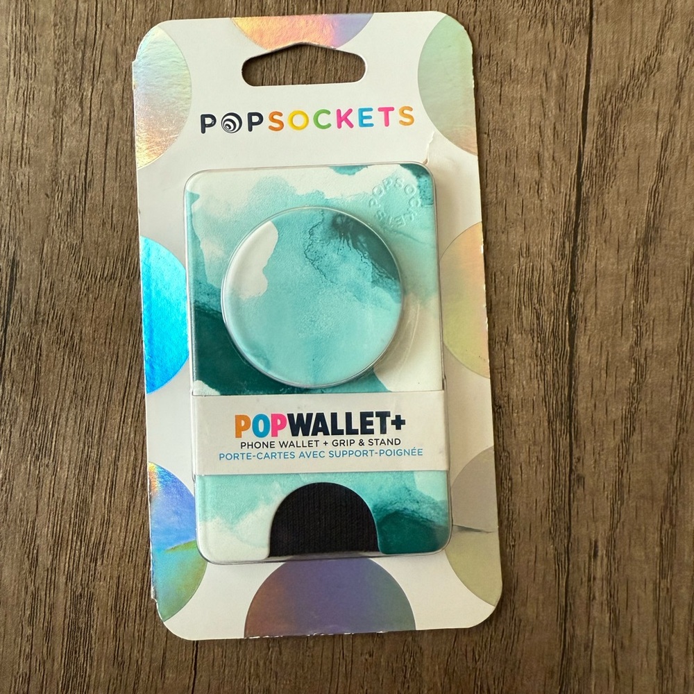 PopSocket Blue Phone Cover with Wallet and Grip